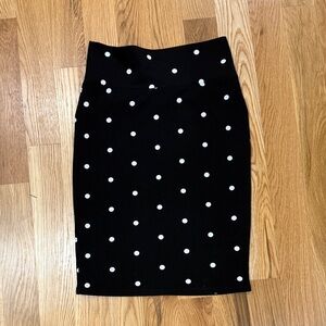 LuLaRoe Black and White Polka Dot Pencil Skirt
